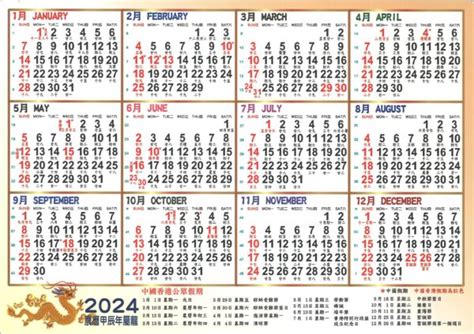 2024 係咩年|2024年陰曆陽曆對照表，2024年農曆陽曆表帶天干地支，2024日。